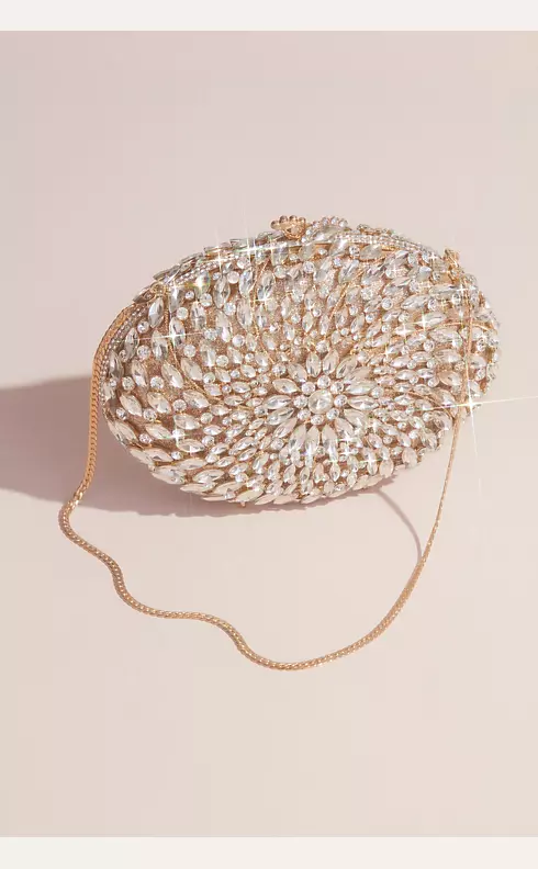 Swirling Crystal Oval Clutch Image 2