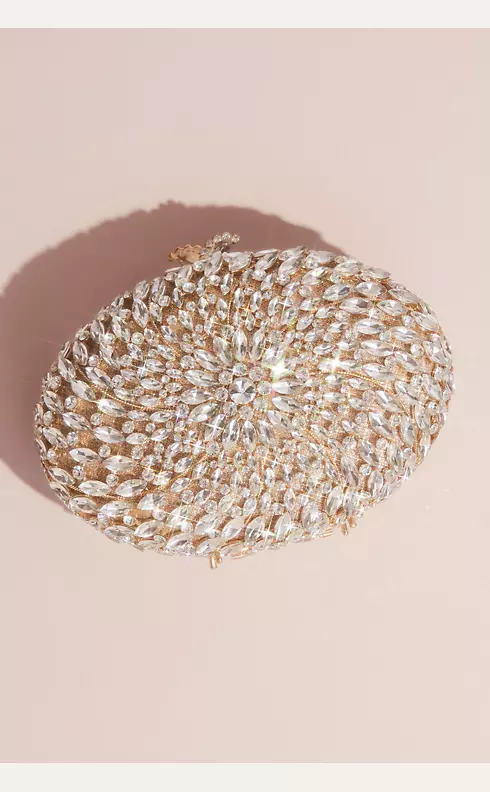 Swirling Crystal Oval Clutch Image 1