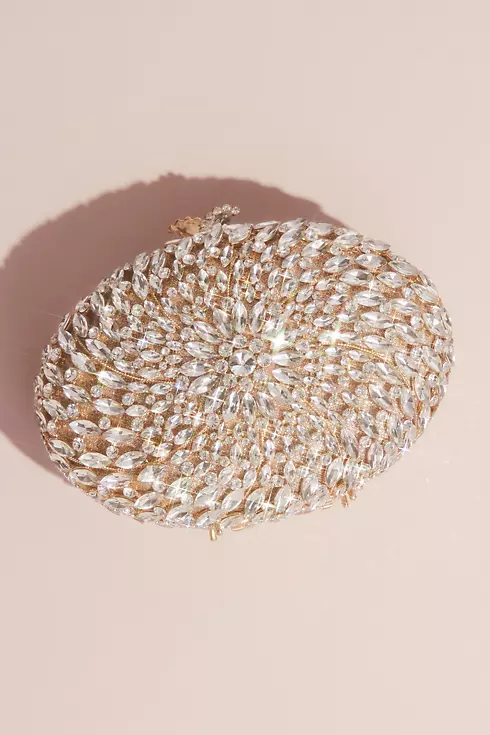 Swirling Crystal Oval Clutch Image 1