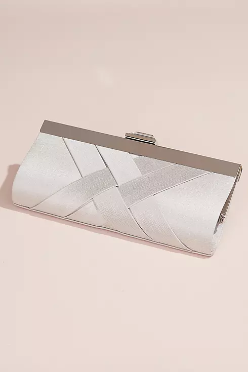 Woven Satin Frame Clutch Image 1