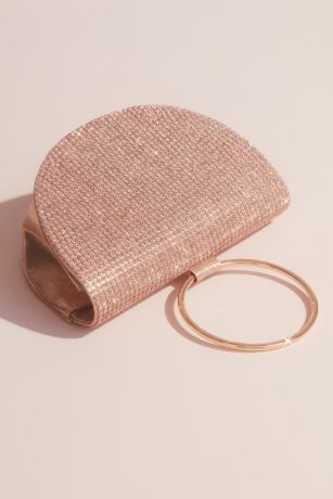 rose gold beaded clutch bag