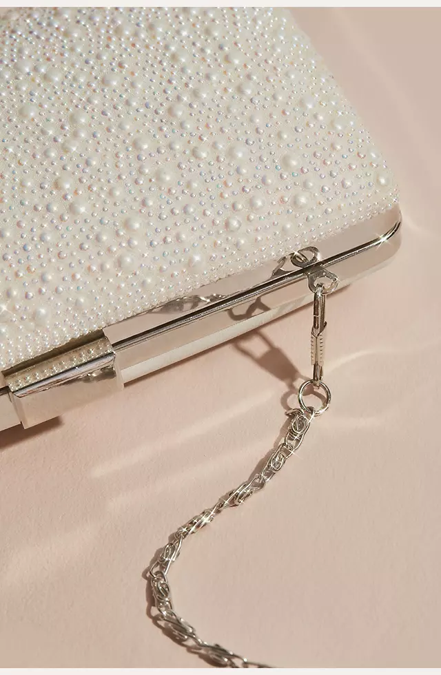 Allover Iridescent Pearl Clutch Image 3