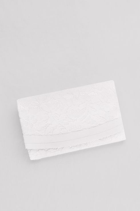 Lace-Over-Satin Structured Clutch Image 5