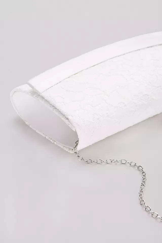 Lace-Over-Satin Structured Clutch Image 3