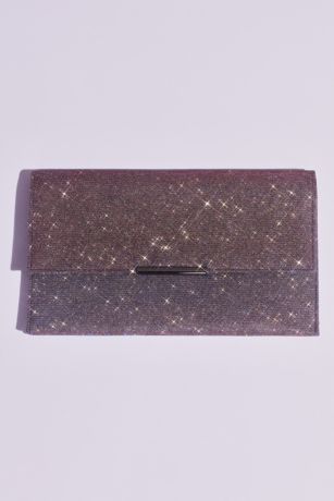 Glittery Fold Over Clutch with Removable Chain