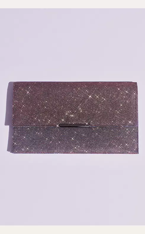 Glittery Fold Over Clutch with Removable Chain Image 1