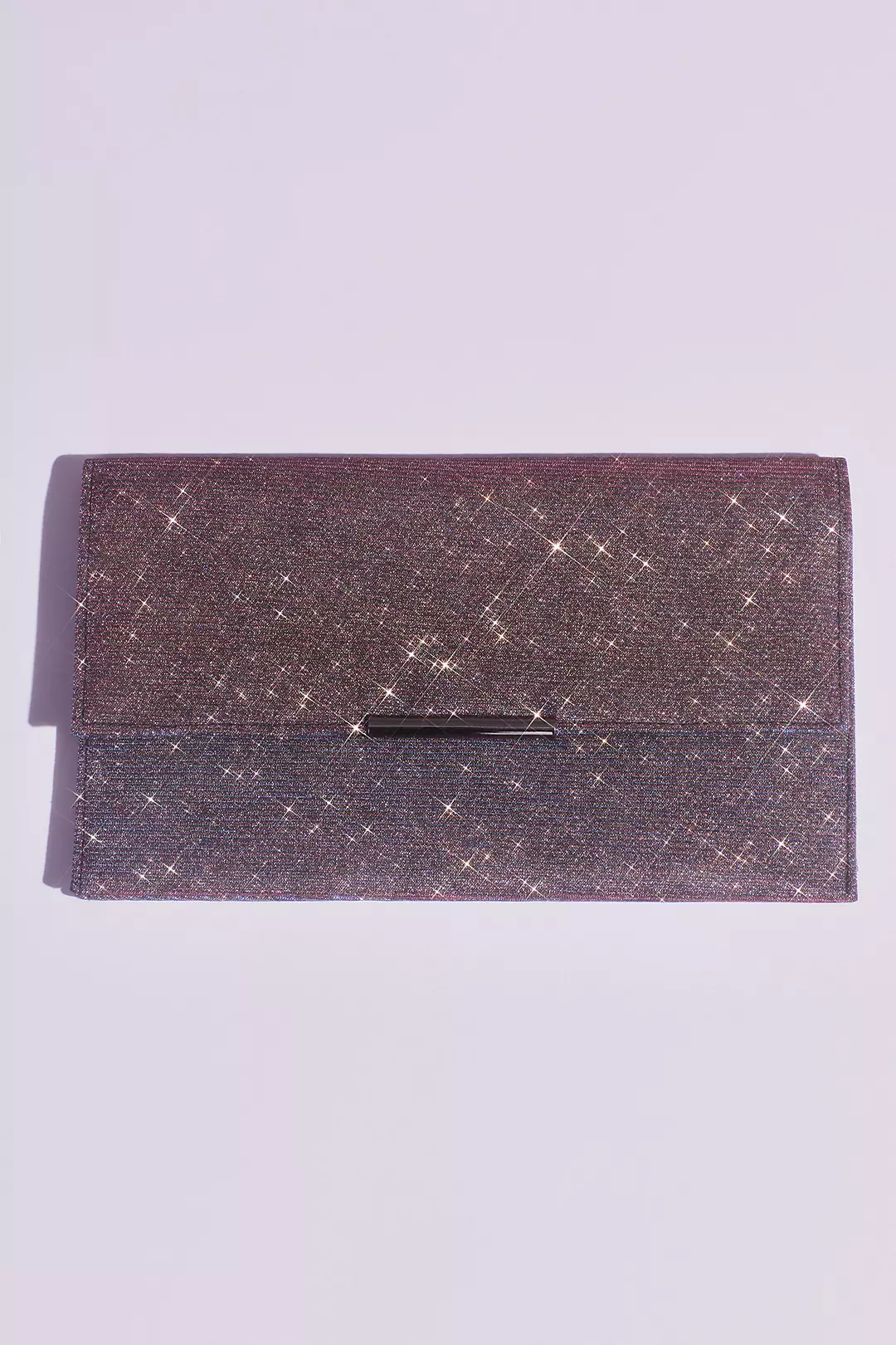 Glittery Fold Over Clutch with Removable Chain Image