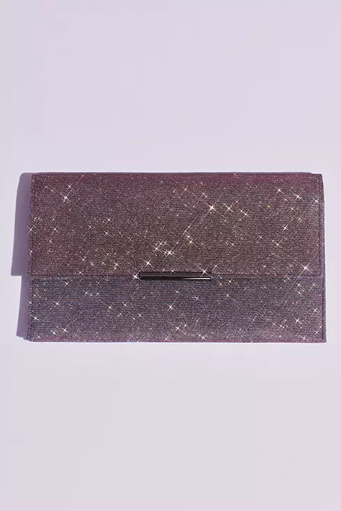 Glittery Fold Over Clutch with Removable Chain Image 1
