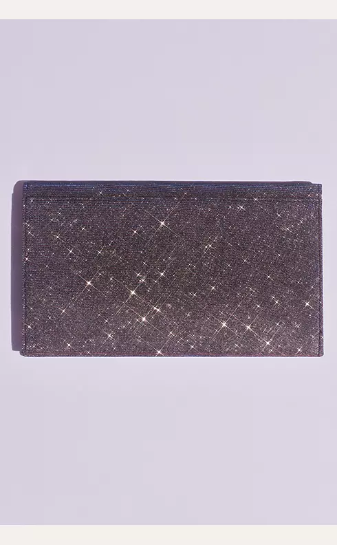 Glittery Fold Over Clutch with Removable Chain Image 2