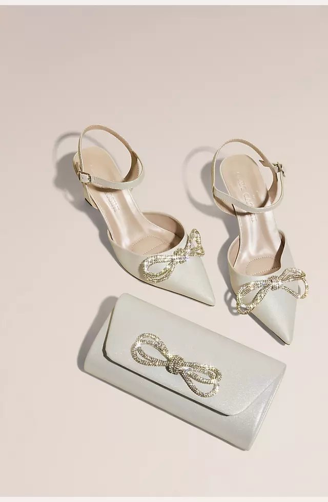 Crystal Bow Pointed Toe Slingback Heels Image 6