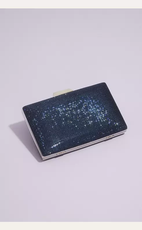 Glitter Fabric Frame Clutch with Geometric Clasp Image 1