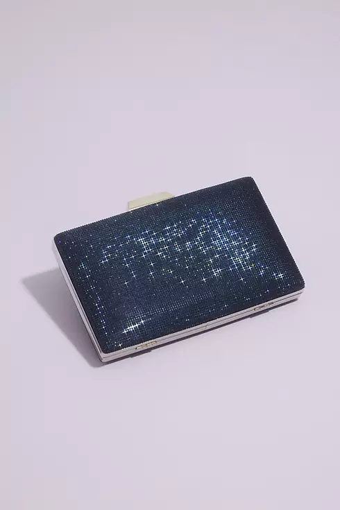 Glitter Fabric Frame Clutch with Geometric Clasp Image 1