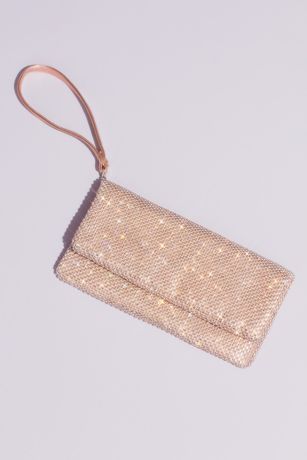 navy and rose gold clutch bag