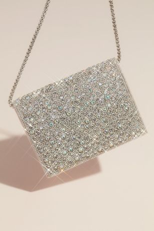 Iridescent Crystal Embellished Crossbody Clutch | David's Bridal