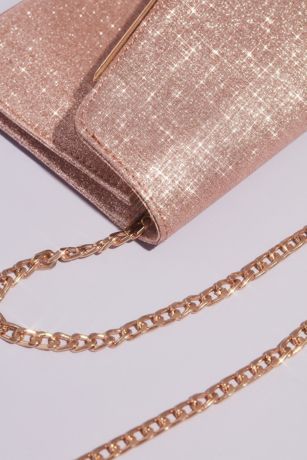 Glitter Envelope Clutch with Metal Edge Image 3