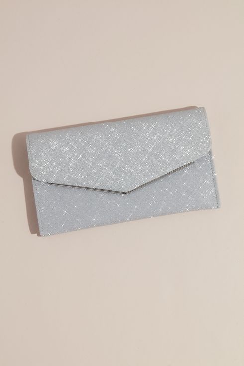 Glitter Envelope Clutch with Metal Edge Image 1