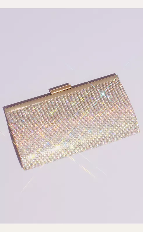 Iridescent Crystal Glitter Baguette Clutch Image 1