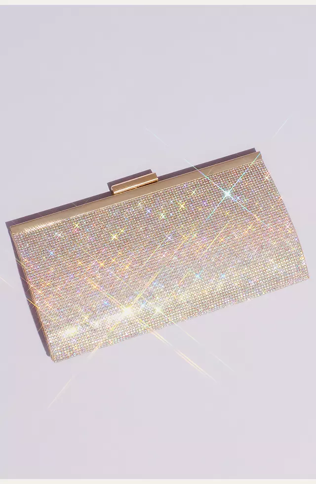 Iridescent Crystal Glitter Baguette Clutch Image