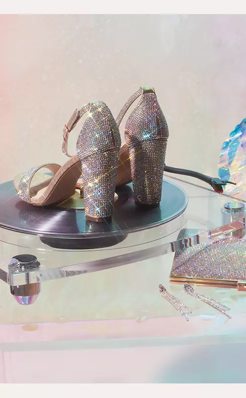 Iridescent Crystal Glitter Baguette Clutch Image 4