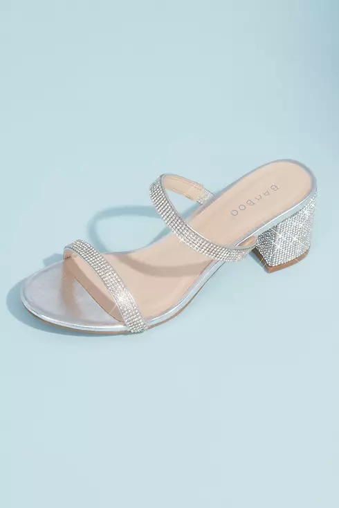 Crystal Embellished Slide Sandals with Block Heel Image 1