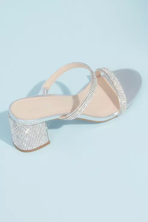 Crystal Embellished Slide Sandals with Block Heel Image 2