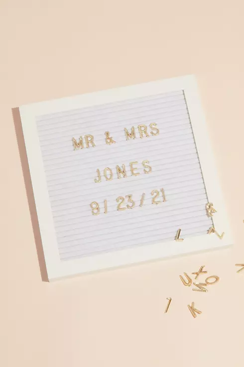 White Square Letter Board with Gold Letters