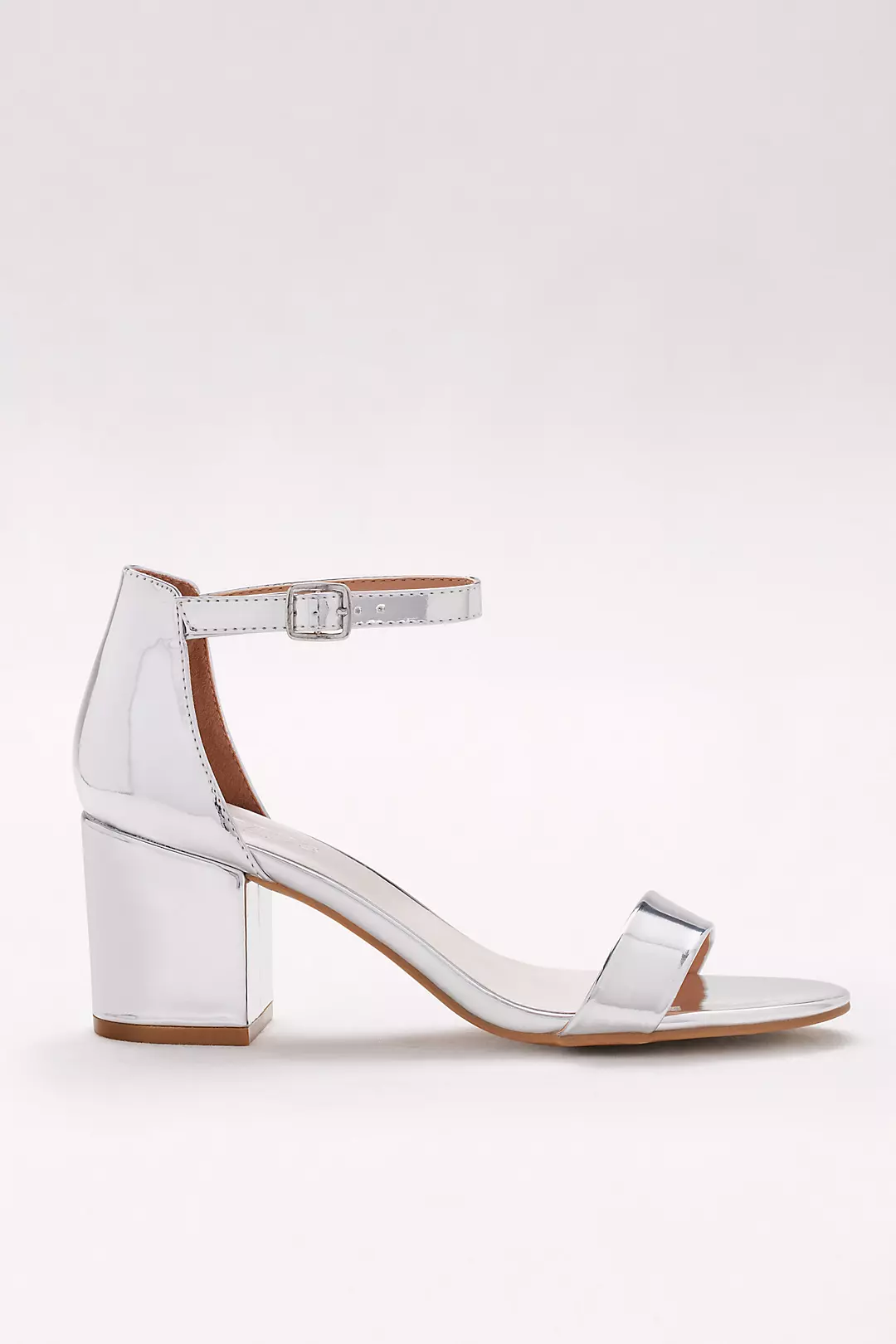 Mirror Metallic Block Heel Sandals Image 3
