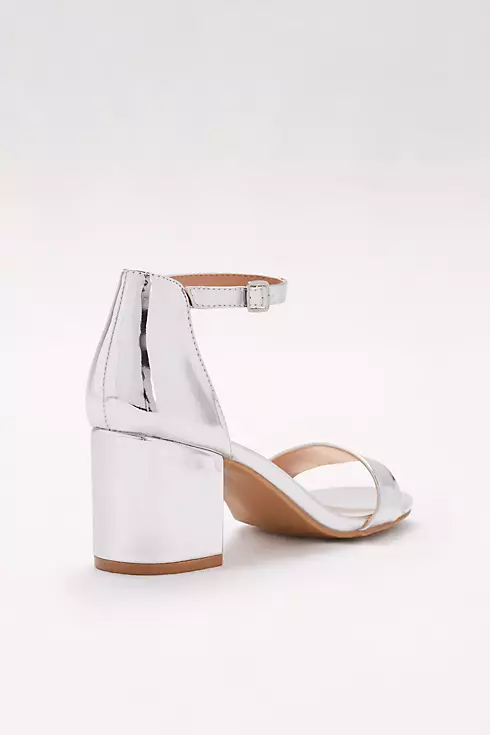 Mirror Metallic Block Heel Sandals Image 2