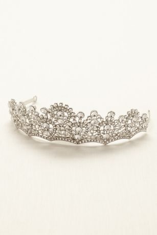 Crystal Tiara with Scalloped Design