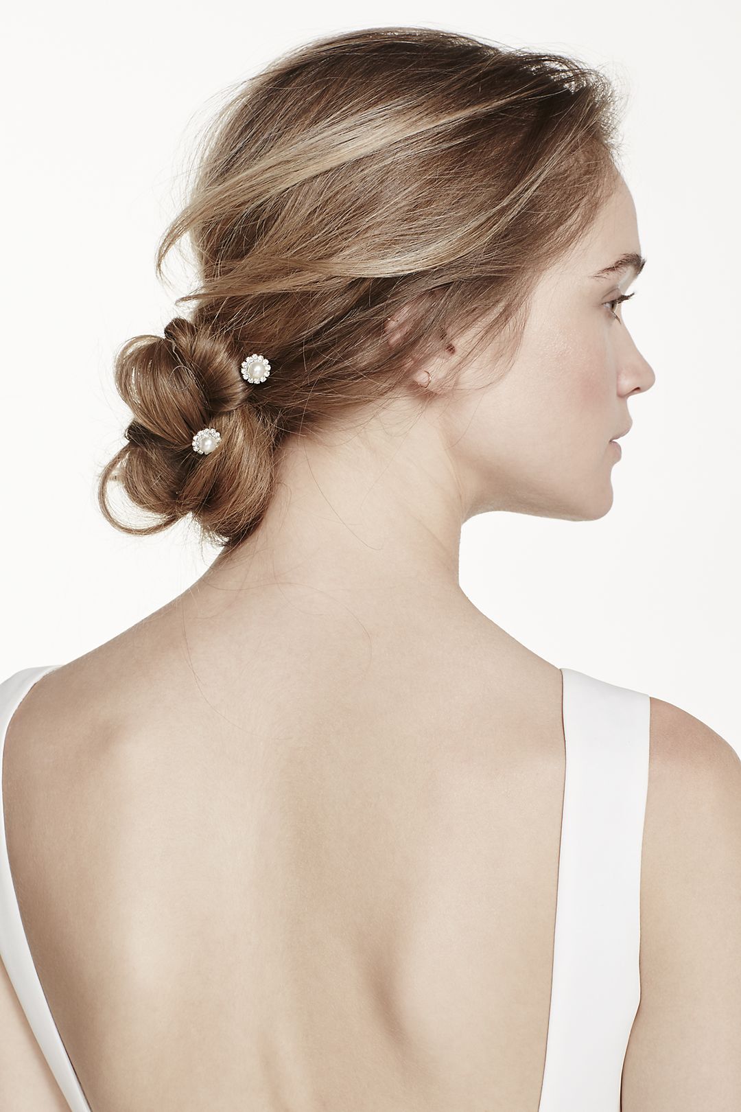 Pearl and Rhinestone Surround Hair Pins Image 3