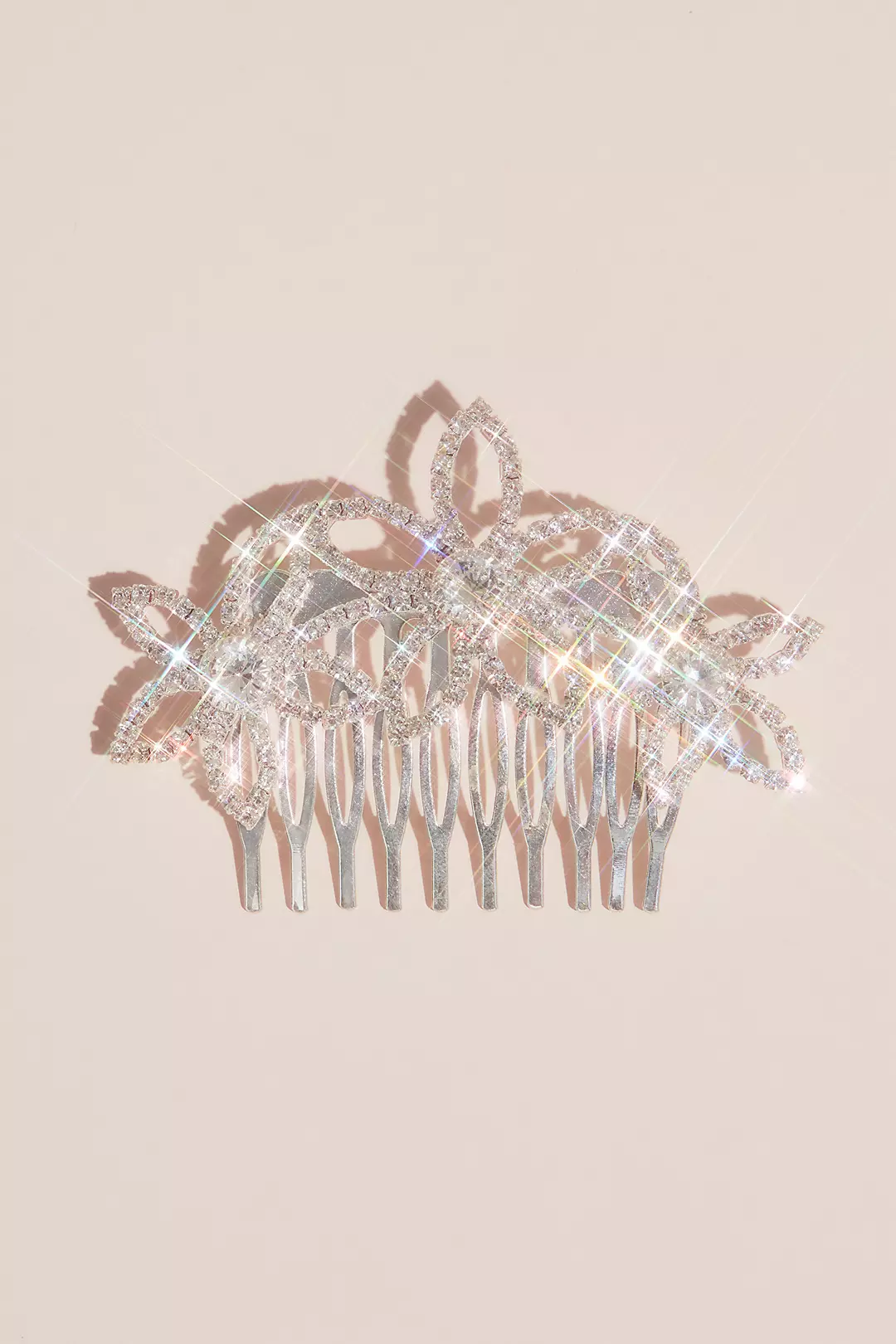 Pave Crystal Outlined Flower Girls' Comb Image