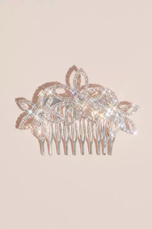 Pave Crystal Outlined Flower Girls' Comb Image 1