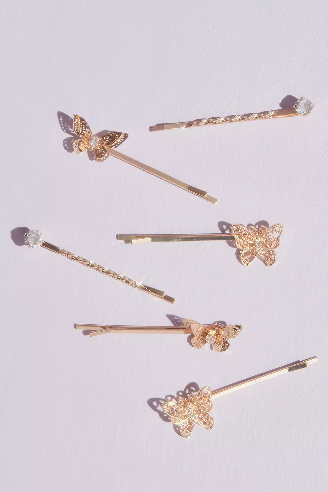 Butterfly and Crystal Bobby Pin Set Image