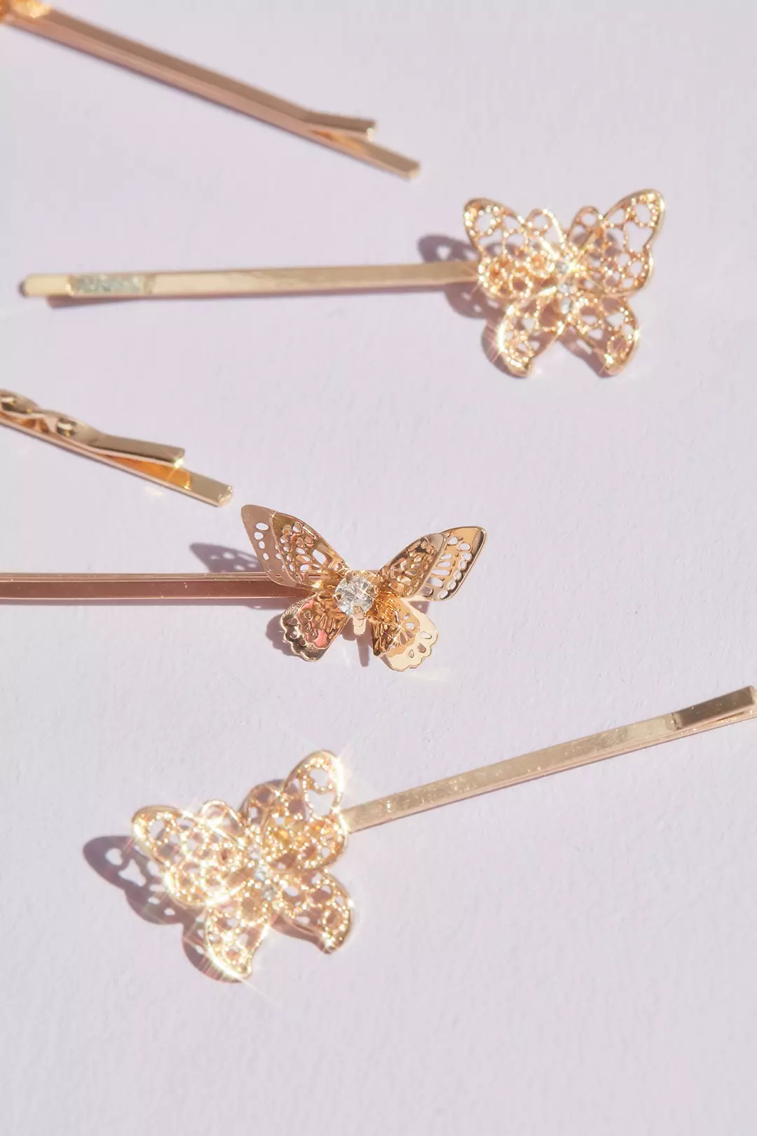 Butterfly and Crystal Bobby Pin Set Image 2