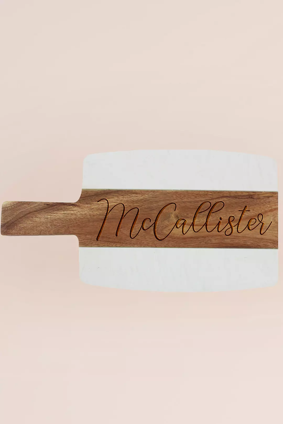 Personalized Acacia Wood and Marble Cheese Board Image