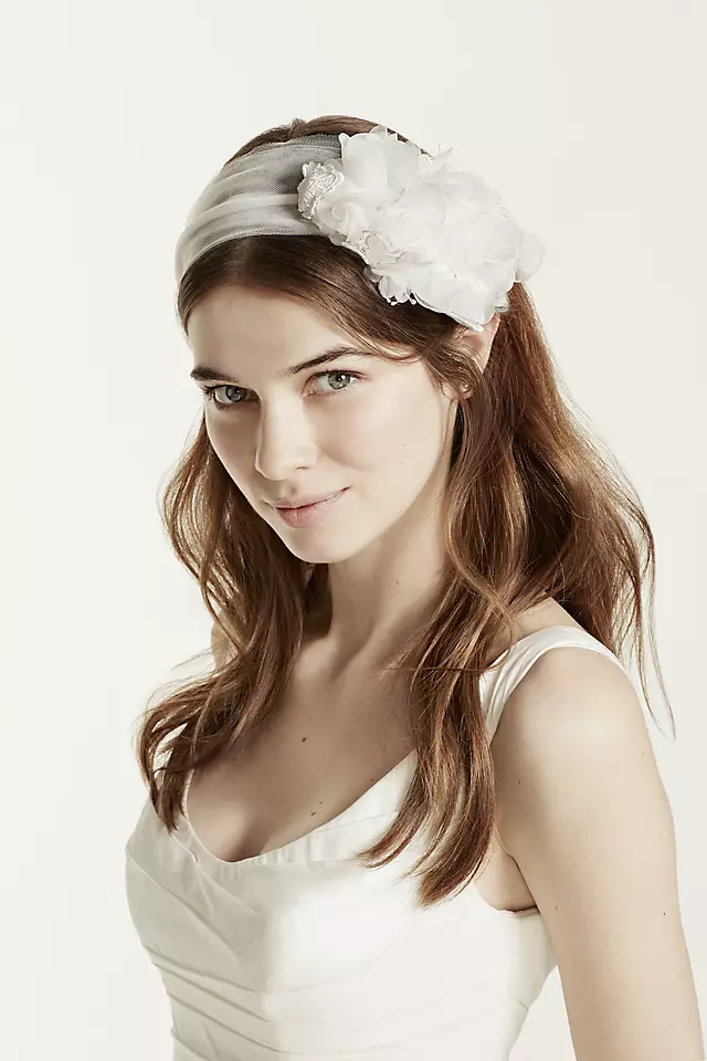 Fabric and Tulle Floral Headband  Image 4