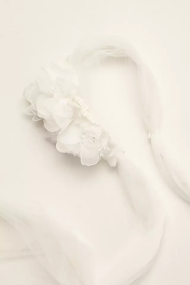 Fabric and Tulle Floral Headband  Image 3
