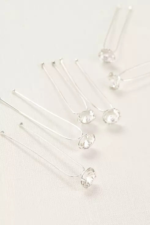Set of Six Crystal Hairpins Image 1