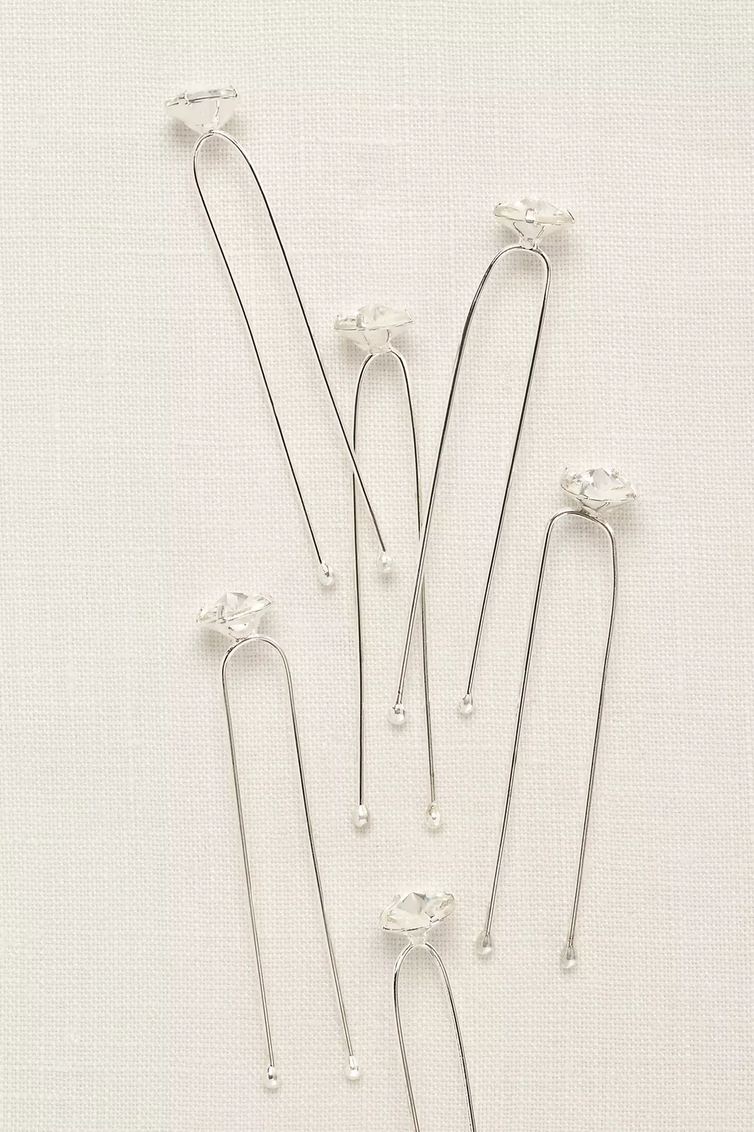 Set of Six Crystal Hairpins Image 2