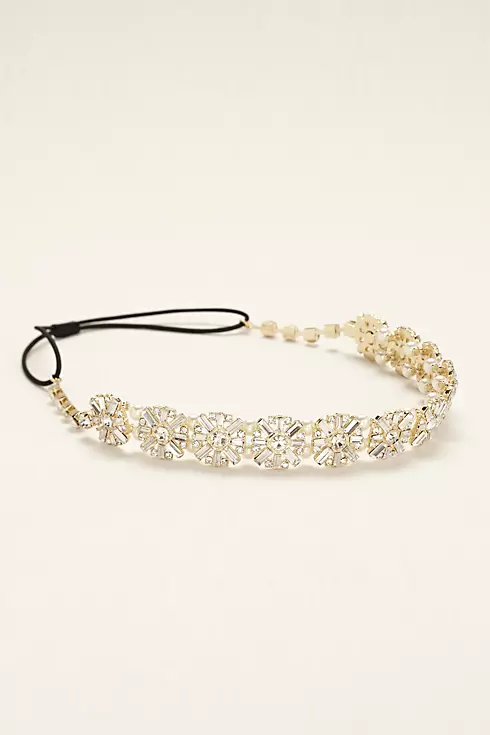 Headband with Crystal Baguettes and Pearls Image 1