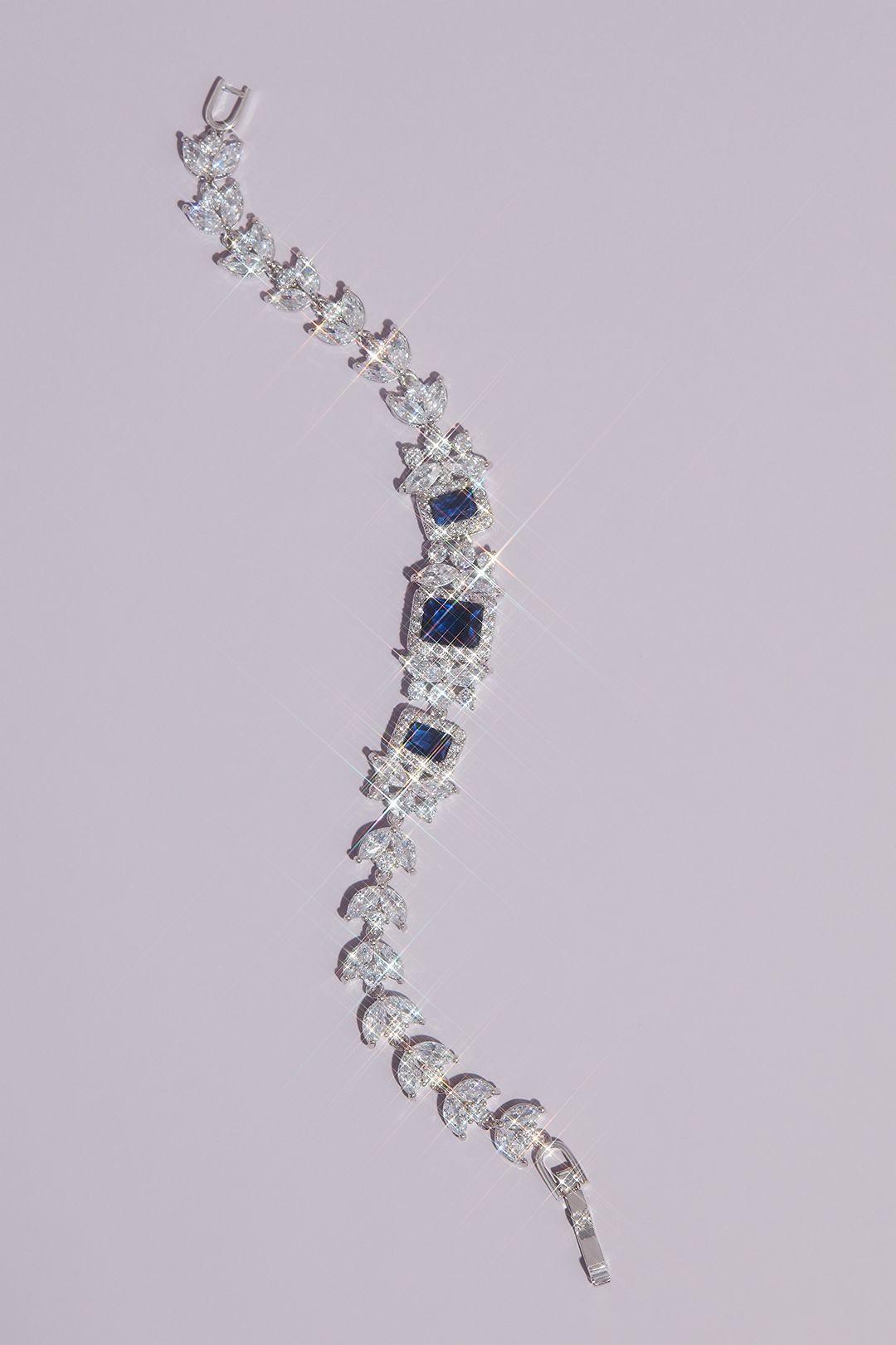 Emerald Cut Gemstone Bracelet with Marquise Band Image 1