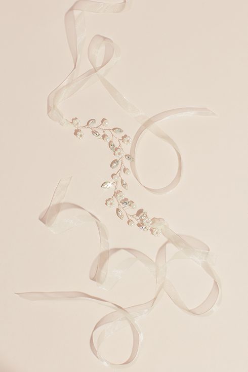 Pearl Floret and Crystal Wire Headband Image 4