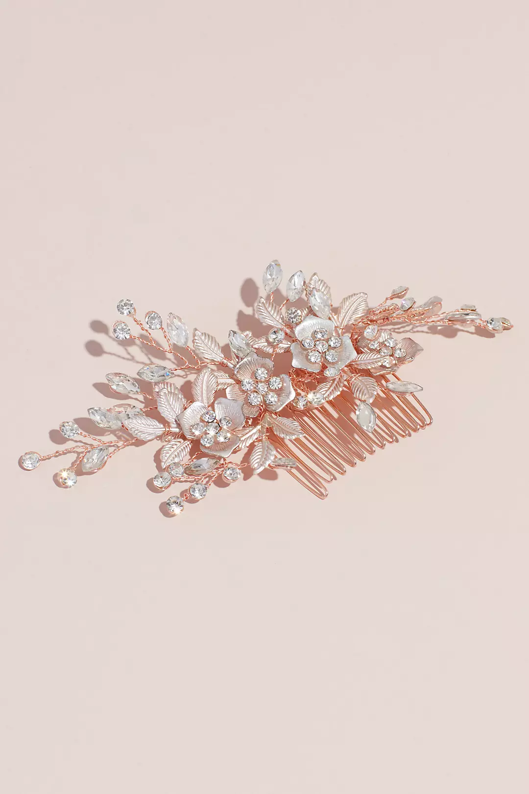 Blooming Crystal Branches Gilded Floral Hair Comb Image 2