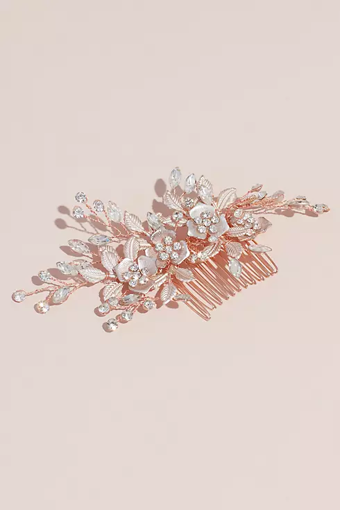 Blooming Crystal Branches Gilded Floral Hair Comb Image 2