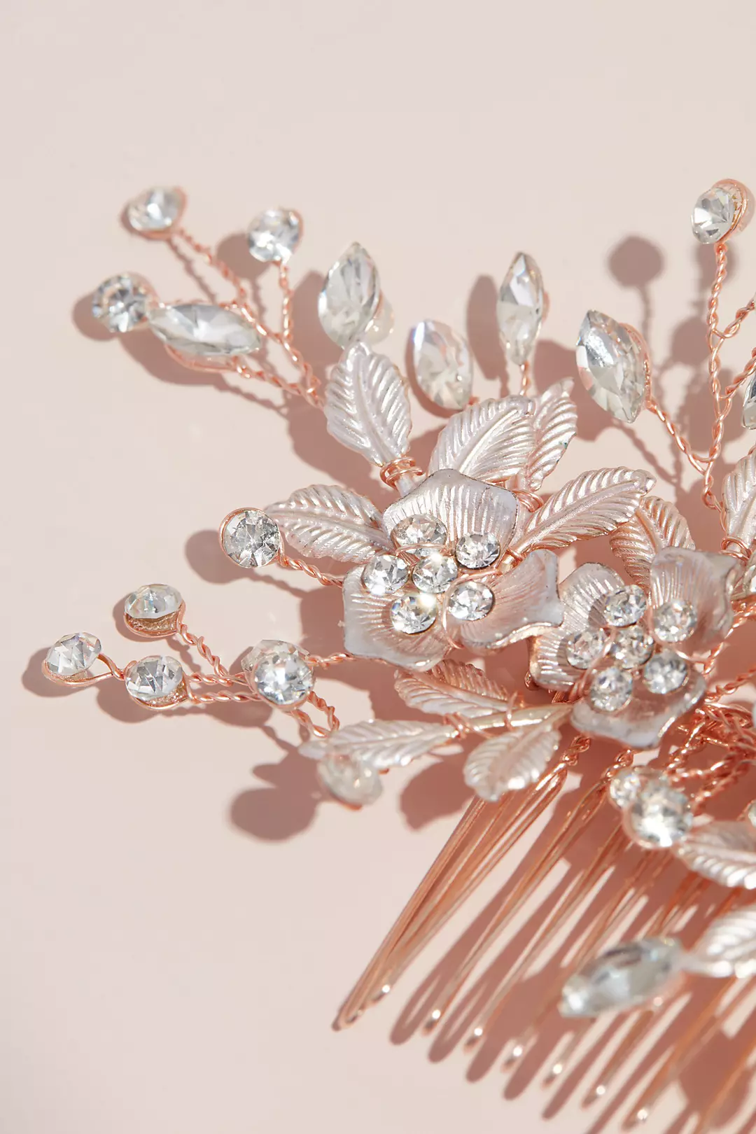 Blooming Crystal Branches Gilded Floral Hair Comb Image 3