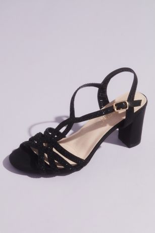 strappy mid block heels