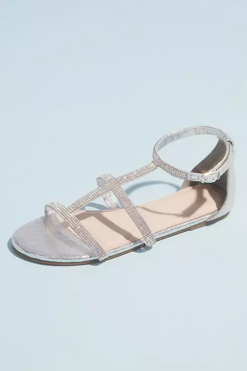 Micro Crystal Cage Flat Sandals Image 1