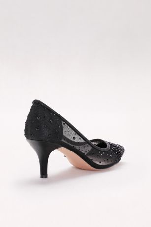 mesh pointed toe pumps
