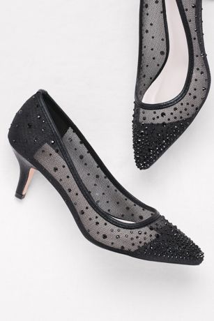 mesh pointed toe pumps