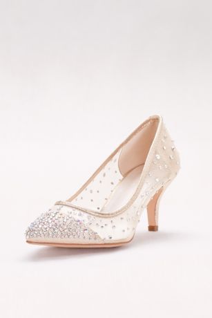 white beaded wedding shoes